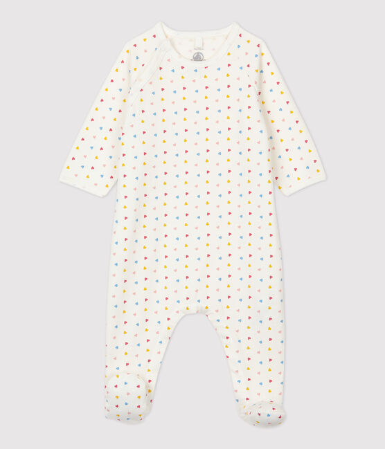 Dors-bien bébé molleton en coton biologique blanc MARSHMALLOW+OCRE/ MULTICO